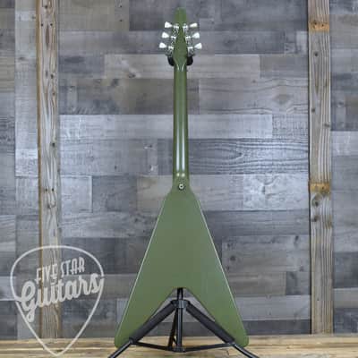Pre-Owned Gibson Flying V Tribute - Satin Olive Drab with Hardshell Case image 6