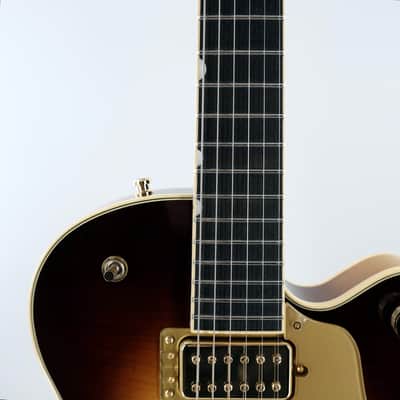 Gretsch Broadkaster Jr. LX Figured Center Block Semi-Hollow Guitar w/ String-Thru Bigsby & Hardshell Case - Caramel Dawn image 10
