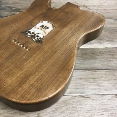 FRANCHIN Mars guitar body Aged Laser-cut Skulls drawings Natural Alder Halloween T-Style Made in Italy - Stock piece #19571024 image 15