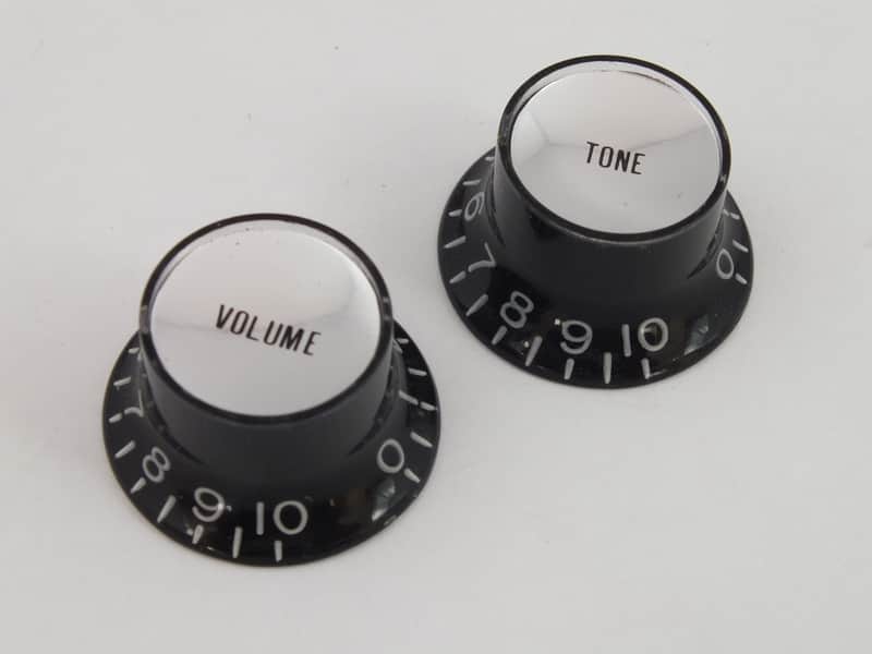 2022 Guitars Electric Ltd Reflector Knobs Black + Chrome Inserts