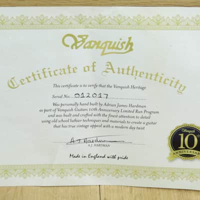 Vanquish Guitars The Heritage Custom 10th Anniversary Goldtop Light Aged ~ Secondhand image 14