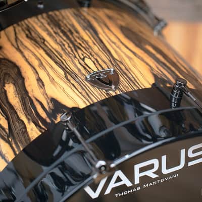 VARUS CUSTOM DELUXE 5 PIECE DRUM KIT, MAHOGANY SHELLS, ROYAL EBONY VENEER image 11
