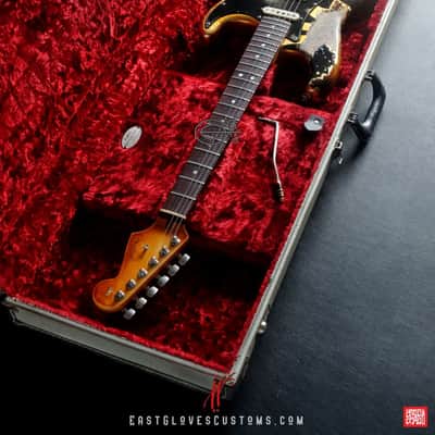Fender American Stratocaster 60th Anniversary Diamond Edition Stratocaster Distorted Checker with Gold Leaf Aged Relic 1of1 by East Gloves Customs [Discounted by $400 Off for Limited Time Only!] image 5