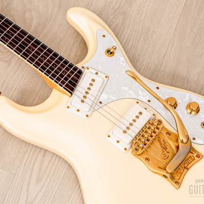 2000s Mosrite Ventures Model Super Custom '65 Pearl White w/ Gold Hardware, Vibramute & Case, Japan Kurokumo image 7