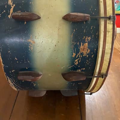 Rolling bomber Slingerland Radio King Kick 1940’s - Dark blue and silver image 4