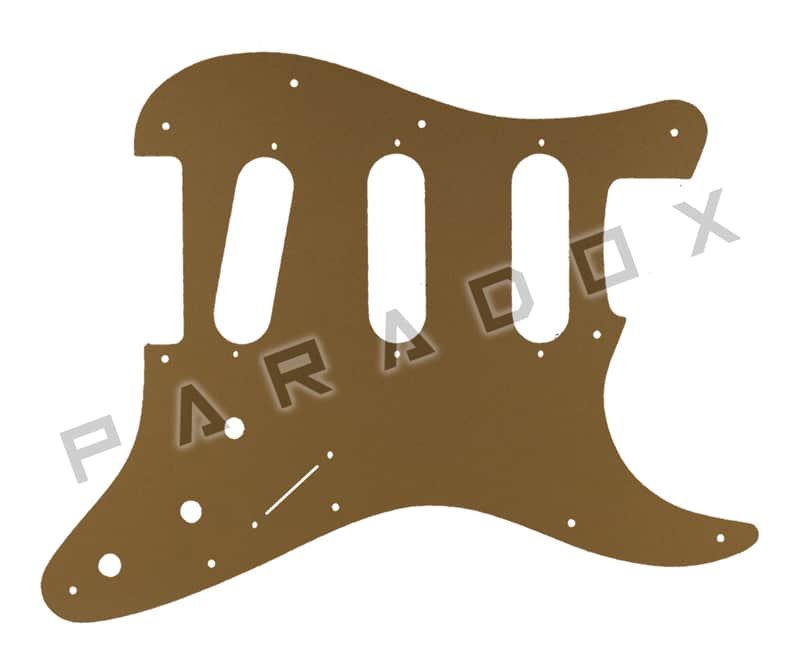 Custom Pickguard For 2000 - Present Made in America Fender Stratocaster Oversized Template with Burns Tri-Sonic Pickups - Gold/Clear/Gold .090" image 1