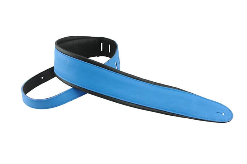 Henry Heller Luxe Soft Glove Capri Leather Padded Strap, 2", Blue image 1