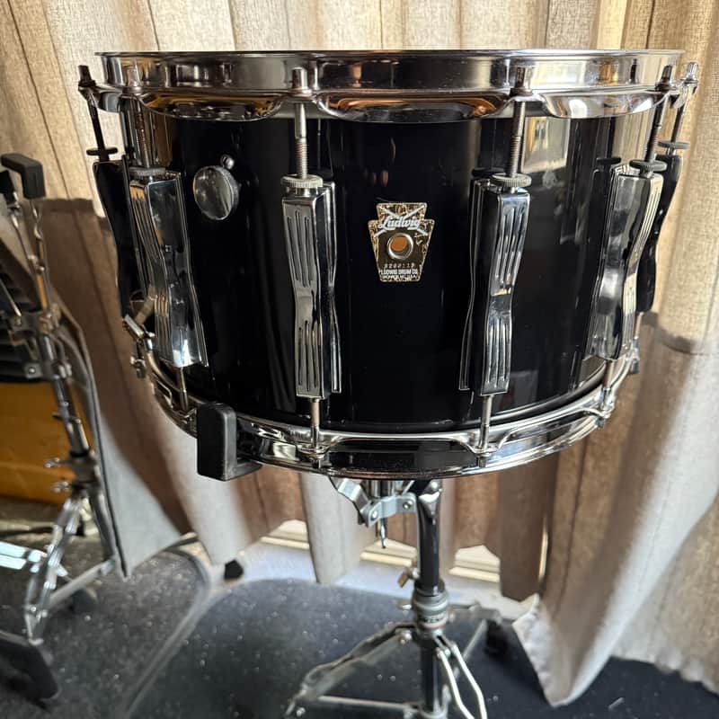 Ludwig Coliseum 14” x 8” Maple Snare Drum 1991 - Black image 1