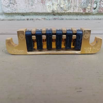 Vintage 1980's Gibson TP-6 Gold Fine Tuning Guitar Tailpiece! image 4