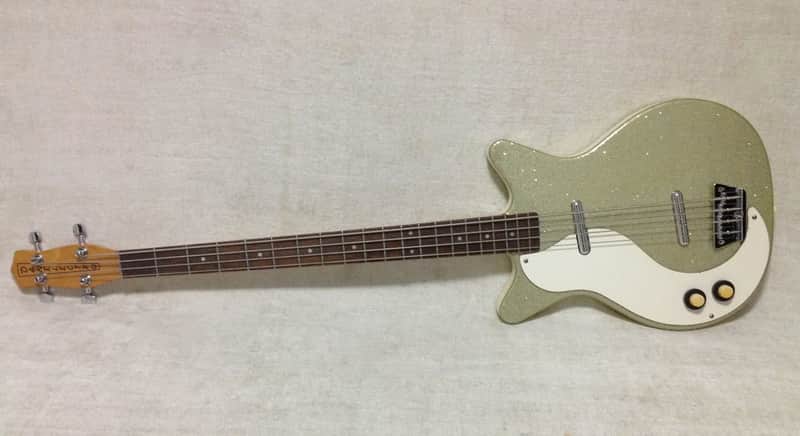 Lefty Danelectro DC BASS 1998 Silver Sparkle Left Handed image 1
