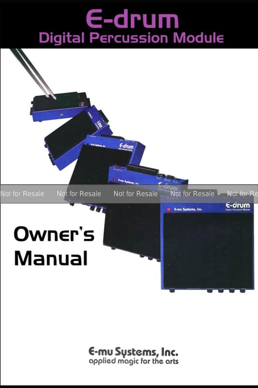 E-mu Systems E-drum Owner's Manual image 1