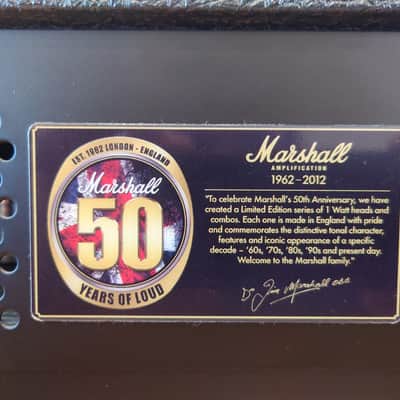 Marshall DSL1H 50th Anniversary 1990s 2-Channel 1-Watt Guitar Amp Head 2012 - 2013 - Black image 3