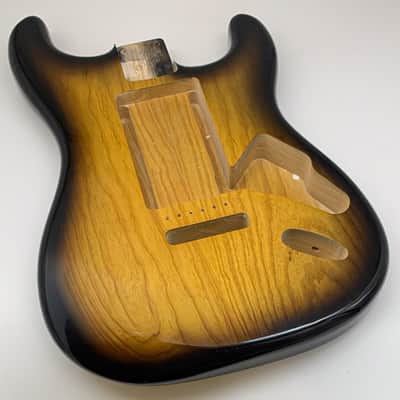 3lbs 8oz BloomDoom Nitro Lacquer Aged Relic 2 Tone Sunburst Hardtail S-Style Vintage Custom Guitar Body image 2
