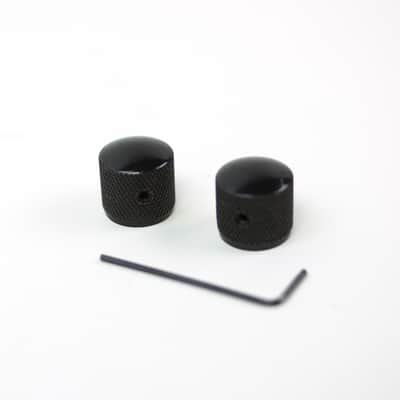 2x New-Version Metal Dome Knobs Tele Style ,Adjustable for 6mmShaft ,Black