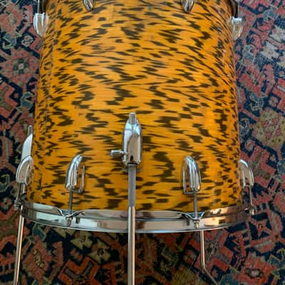 1962-1970 Slingerland 20/16/12 yellow tiger pearl vintage drums image 11