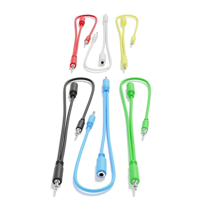 ExcelValley [6A-Pack | 15 cm - 5.91"] Hopscotch Mono Splitter Y Patch Cables TS 3.5mm 1/8" Eurorack Synth image 1