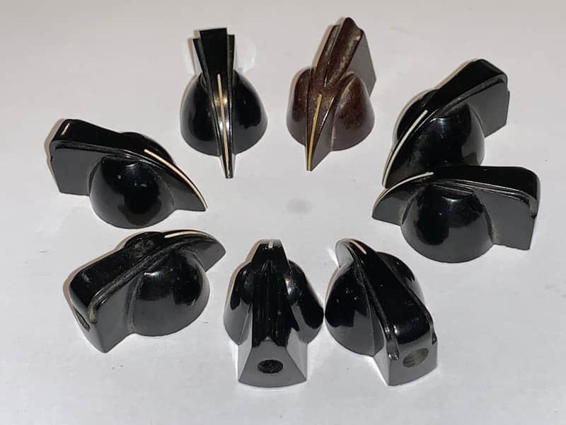 Fender Vintage Chicken Head Amp Knobs (8) PATINA!! 1960s Black image 1