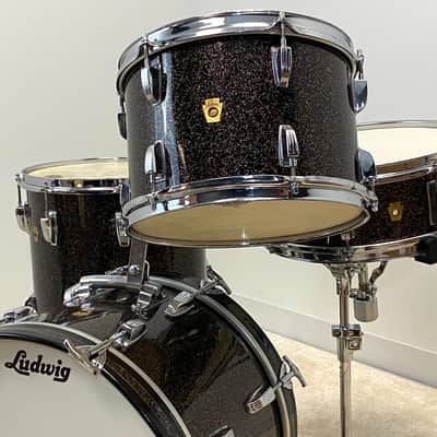 Ludwig 12x18"/8x12"/14x14"Jazzette w/ 5x14" Jazz Fest - Finest known. VIDEO. Rare Black Galaxy image 2