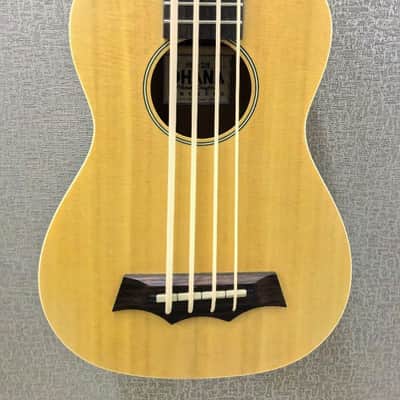 Ohana BKB-22E Acoustic Electric 4-String Solid Spruce Top Ukulele Bass - Blem image 2