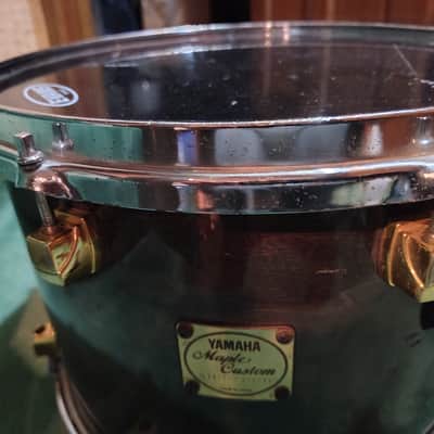Yamaha Maple 🍁 Custom 14"(Diameter) x 10"(Depth) Tom 1990's - Black Maple image 8