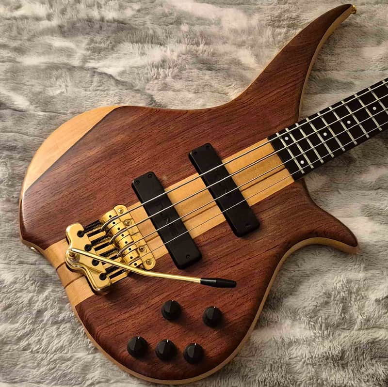 TUNE Japan TWXT-4 Tremolo Bass - 2000s - Locking Tuners - Neck-Thru - Active - Whammy Bar - MIJ -  4-String Bass - Natural Walnut image 1