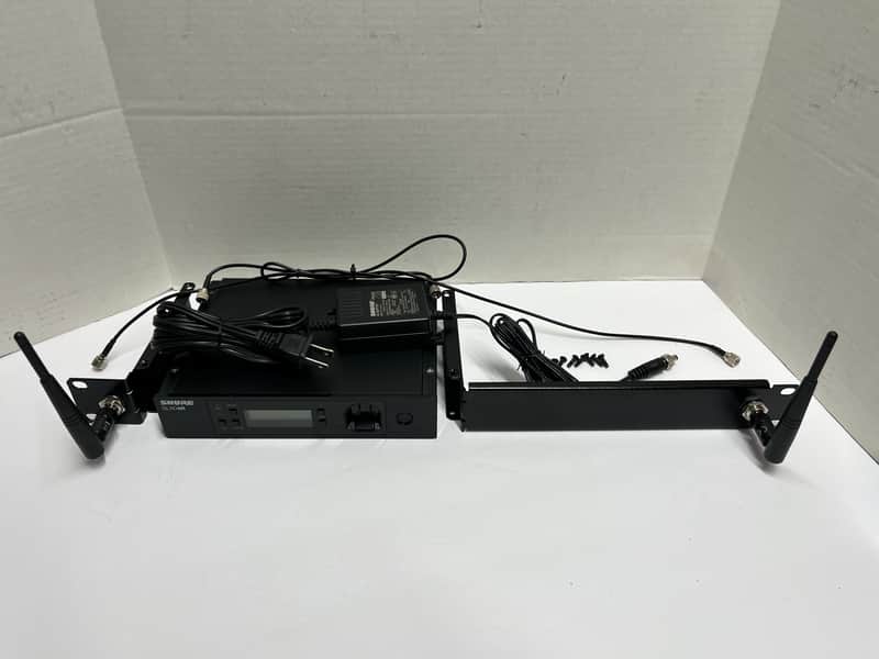 Shure GLXD4R Z2 GLXD14R Wireless Rackmountable Rack Ear Mount Receiver with PS43US Power Supply for GLXD GLXD1 GLX-D GLXD4=-Z2 Vocal Mic Guitar Instrument Advanced Digital Wireless Systems Band 2400-2483.5MHz for GLXD24R GLXD14 SM58 B58 Beta 58 B87A image 1