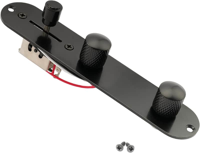 32mm Loaded Tele Control Plate Pre-Wired 3-Way Switch with Wiring Harness for Fender Telecaster Electric Guitar,Black image 1