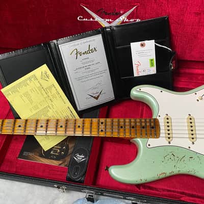 NEW! Fender Custom Shop Special Run '69 Stratocaster Heavy Relic - Handwound P/U's - Aged Surf Green Pearl - Reverse Headstock - 7.65lbs - Authorized Dealer - SUPER RARE! G07476 image 14