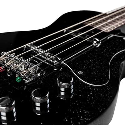 Silvertone Short Scale Bass Lipstick Pickups  24 Fret - Black Silver Flake (1444BSF) image 4