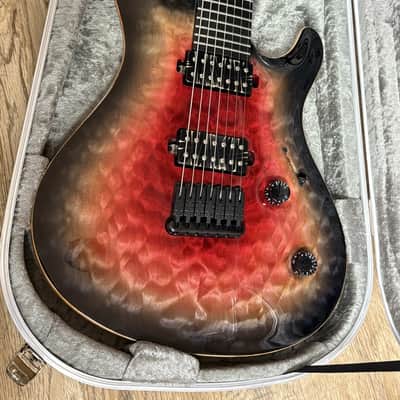 Mayones Regius Core 7 Quilt Maple 2018 Trans Galaxy Eye Red Gloss image 9