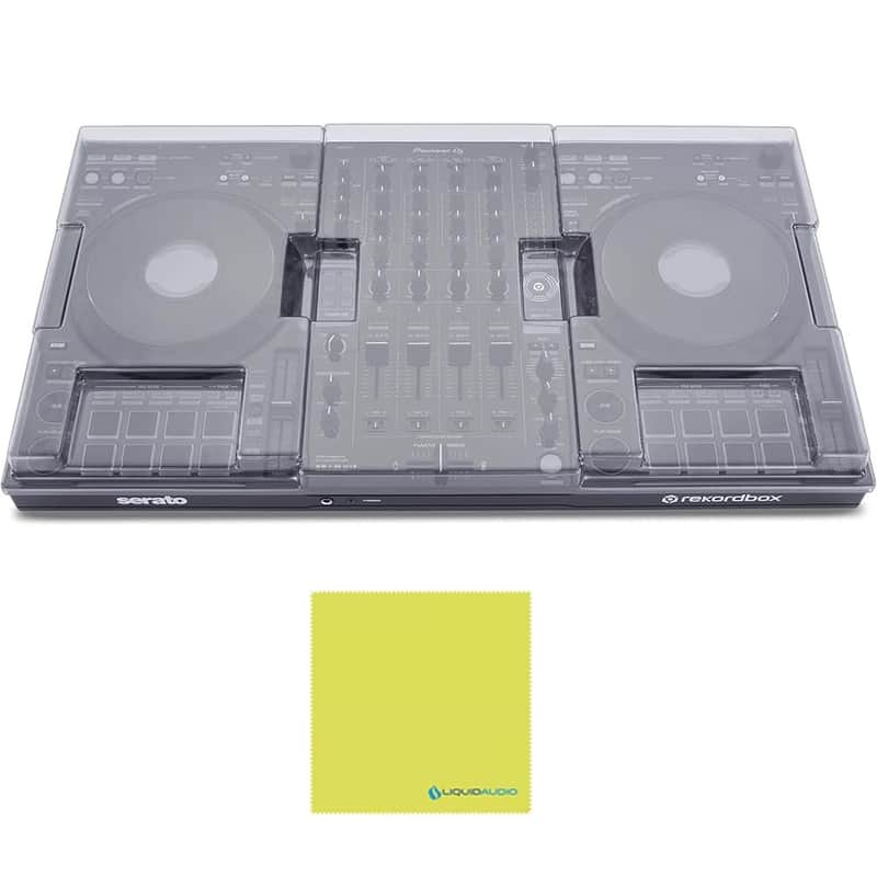 Liquid Audio Decksaver DDJ-FLX10 Cover Bundle with Polishing Cloth – Polycarbonate Protective Cover for Pioneer DDJ-FLX10 DJ Controller, Shields from Dust & Impact, Clear Finish (DS-PC-DDJFLX10) image 1