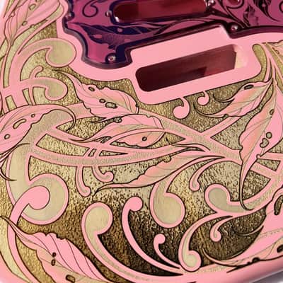 Engraved Pink Mirror Acrylic Pickguard & Tremolo Cover for Fender Stratocaster HSH, HSS, SSS Setups Available image 8