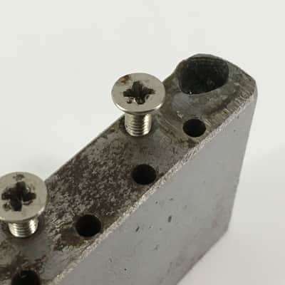 Rare Fender Japan LEFTY Strat Trem Block 1987 Aged Chrome Steel Parts Repair No Threads image 3