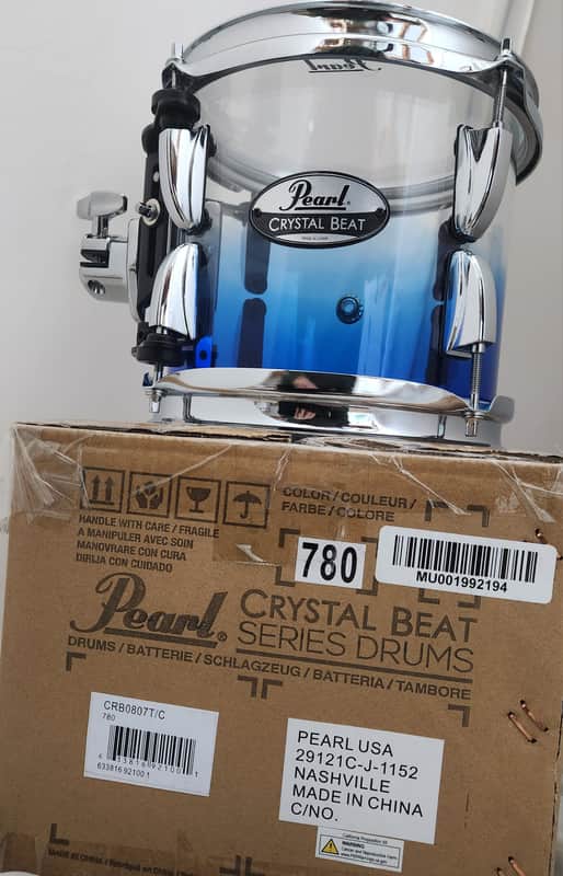 Pearl Crystal Beat Glacier Fade 8x7" Rack Tom Drum Acrylic | NEW | Authorized Dealer image 1