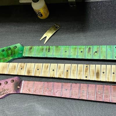 Pistols Crown Maple left handed neck with maple fretboard Jimi Hendrix maple neck burned only 2021 N image 3