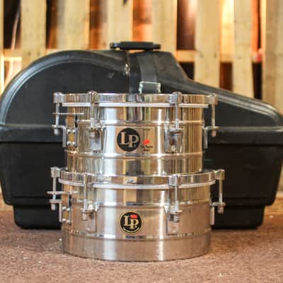 Used LP 12" & 13" Tito Puente Signature Steel Timbales w/ Ludwig Hard Case image 1