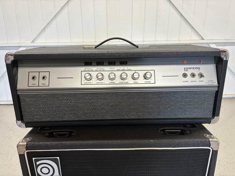 Ampeg V-4 100-Watt Guitar Head with Reverb 1970 - 1980 - Black image 1