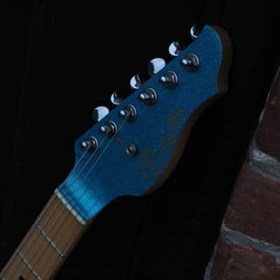 Electra Phoenix X-145 60th Anniversary Model Sparkle Blue Guitar with hard case image 3