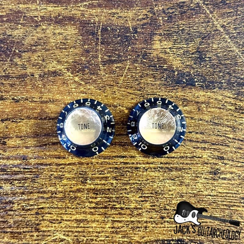 Gibson Custom Shop Reflector Knobs- 2 Tone *Light Relic* (2020s - Black/Gold) image 1