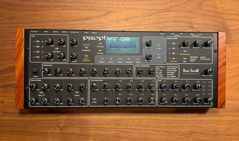 Dave Smith Instruments Prophet 08 PE Desktop 8-Voice Desktop Synthesizer 2012 - 2016 - Black with Wood Sides image 1