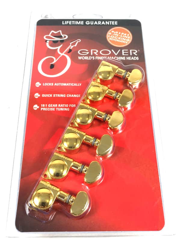 Grover 406G6 Mini Locking 6-in-Line Rotomatic Tuners - 18:1 image 1