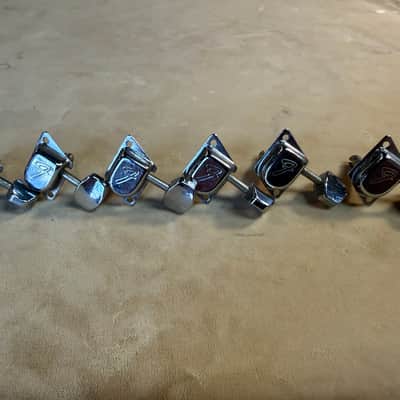 Fender F tuners working set of 6 1970s - Chrome image 2