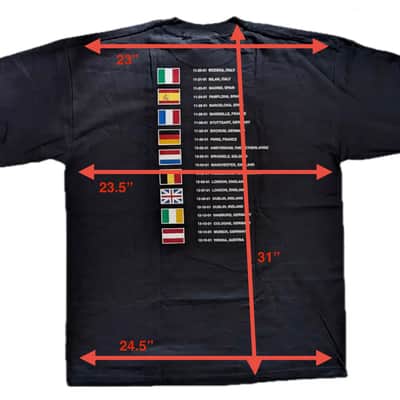 Vintage STEVE VAI 2001 European Tour T-Shirt Men's (XL) Black, 2000s Collectable, New Old Stock! image 3