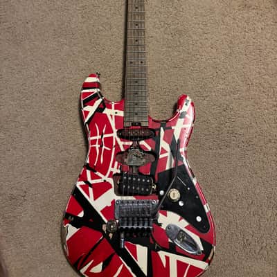 EVH Striped Series Frankie 2020 - Present Red / White / Black Stripes Relic image 1