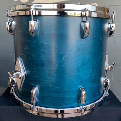 Gretsch USA Custom 12x14" Floor Tom in Satin Azure Blue (Open Box) image 4