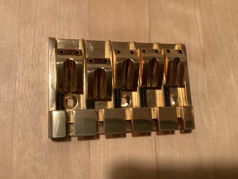 ABM 5 string Bass bridge Vintage 80's/90's - Gold image 1