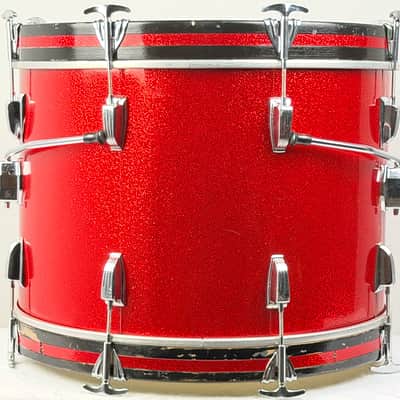 Ludwig 20/13/16" "Super Beat" Drum Set - Red Sparkle w/ COB Rims image 5