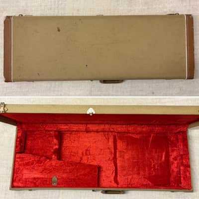 1990’s Fender Tweed Hardshell Case Fits Stratocaster / Telecaster Plush Red Interior image 1