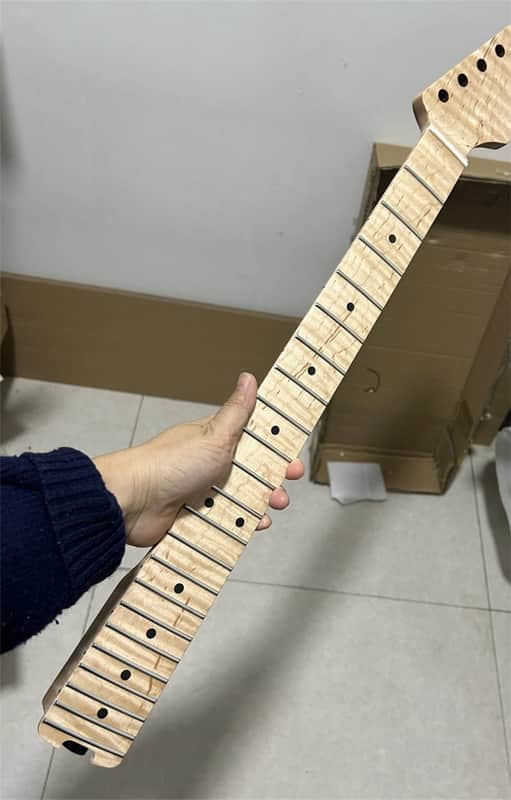 Matte 22Fret Flame Maple Electric guitar neck part 25.5inch wheel truss image 1