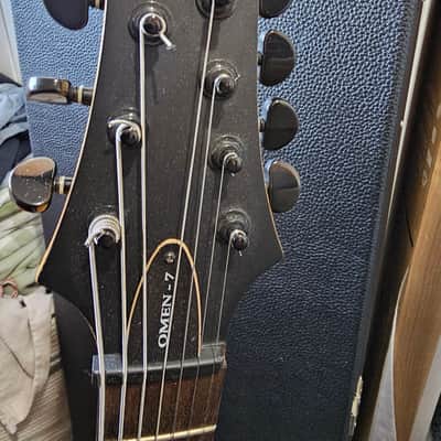 Schecter Omen-7 Active Diamond series 7 String Guitar - Present - Black Cherry with gig bag image 5